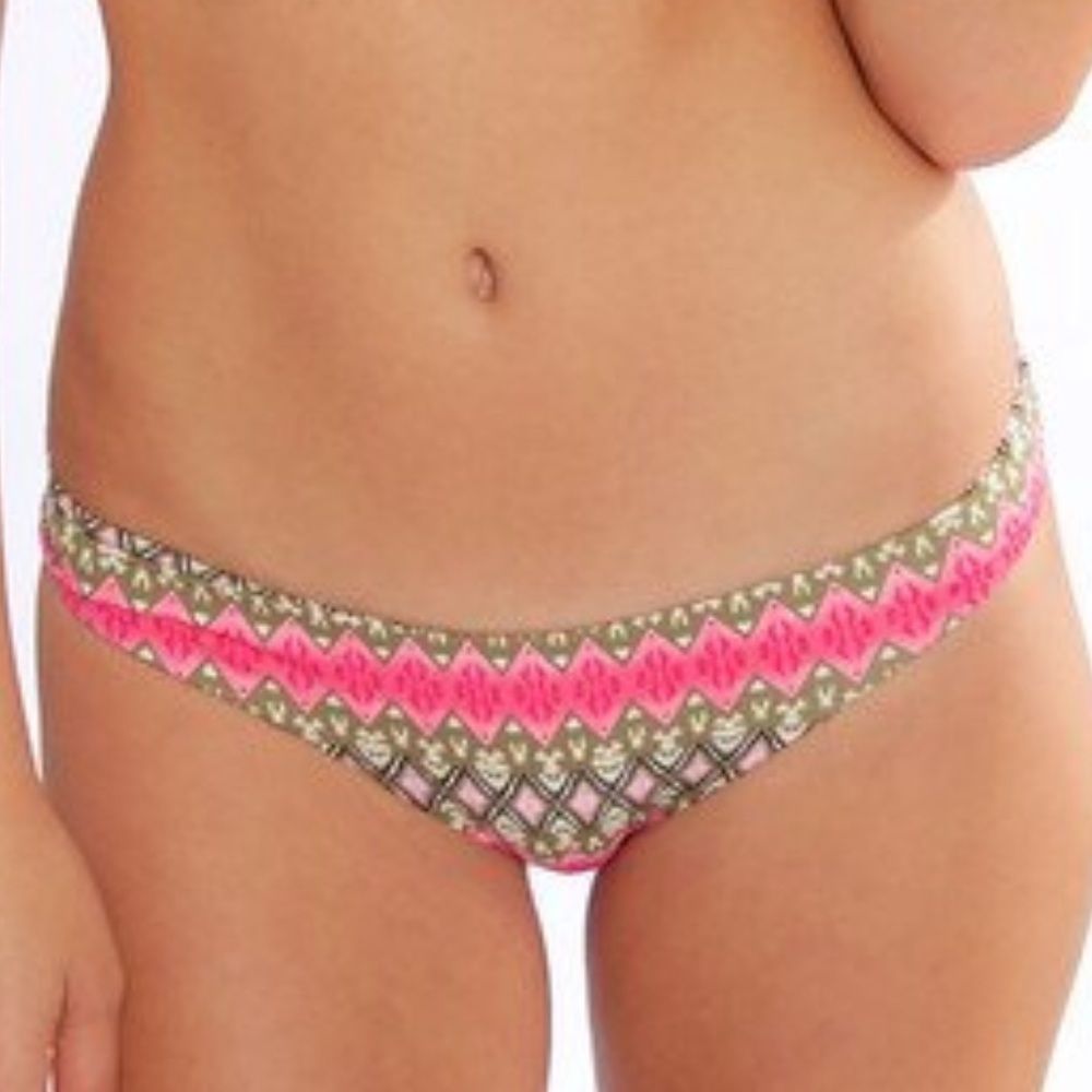 Frankie's Bikinis Pink Ikat Bikini Bottom